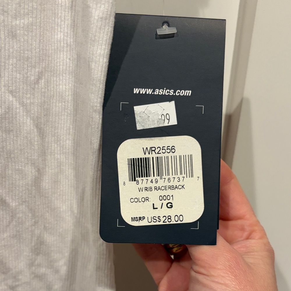 Asics White Ribbed Racerback Top - Picture 3 of 5